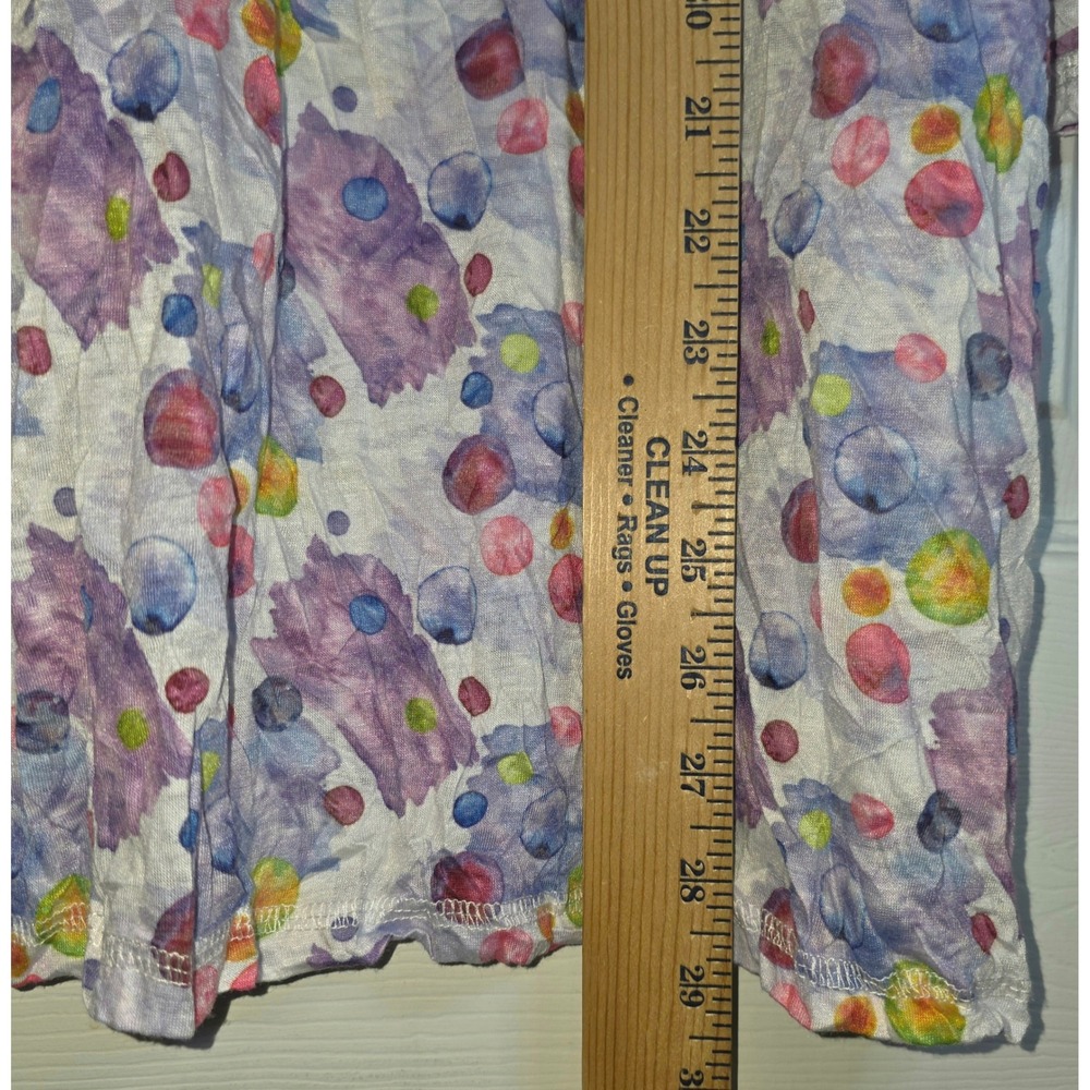 Shana Floral Stripe 3/4 Sleeve V-Neck Tunic Top XL Purple Blue3/ - Picture 13 of 15